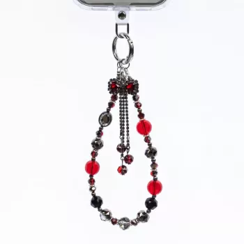 Crong Phone Charm Lanyard sarkanā bantīte – universāla pretpazaudēšanas plaukstas siksniņa viedtālruņiem