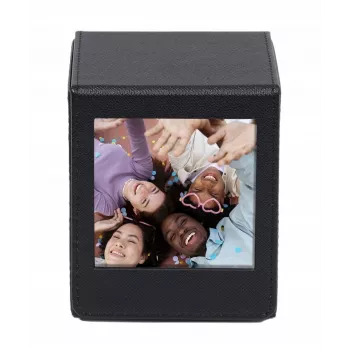 LOVEINSTANT foto glabāšanas kārba Fujifilm Instax Square - melna ar skata logu, ietilpība 100 fotogrāfijām
