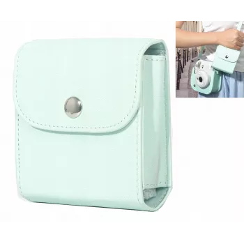 LOVEINSTANT Green PU ādas fotoalbums Fujifilm Instax Square fotogrāfijām, 64 fotogrāfijas, spiedpogas aizdare, caurspīdīgas kabatiņas