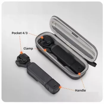 SUNNYLIFE cietais maciņš ar karabīni DJI Osmo Pocket 4 / 3 - pelēks