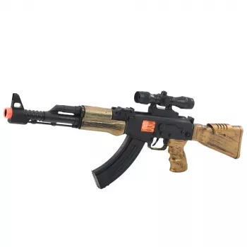 LEAN TOYS Military komplekts - rotaļu šautene ar skaņu, ķivere, nazis, granāta, binoklis, pulkstenis, svilpe, suņa birka un gumijas lente bērniem no 3 gadiem