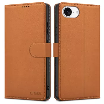 Tech-Protect Wallet Case Apple iPhone 16E Saddle Brown