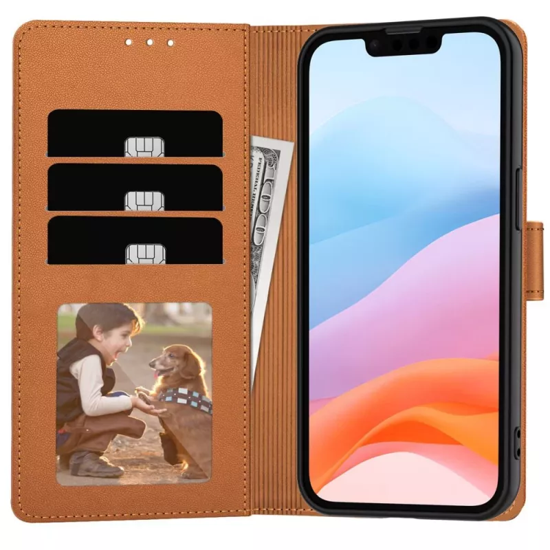Tech-Protect Wallet Case Apple iPhone 16E Saddle Brown