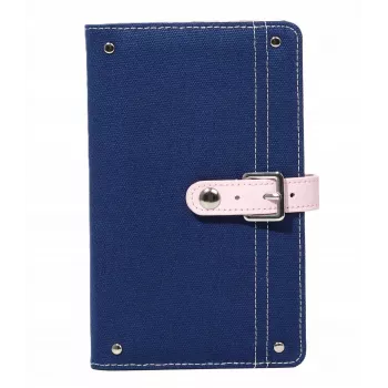 LOVEINSTANT Denim fotoalbums Fujifilm Instax Mini – 108 fotogrāfijām, PU ādas vāks, 18 lapas, zils