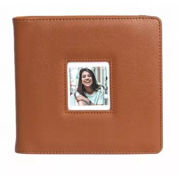 LOVEINSTANT Polaroid Go fotoalbums, 36 lapas, 288 fotogrāfijām, brūna PU āda