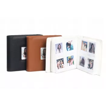 LOVEINSTANT Polaroid Go fotoalbums, 36 lapas, 288 fotogrāfijām, brūna PU āda