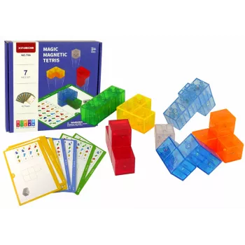 LEAN TOYS Magic Magnetic Cube 7 elementi - magnētiskais 3D puzlis, 7 gabali, daudzkrāsains, izglītojoša rotaļlieta no 6 gadiem