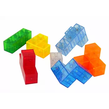 LEAN TOYS Magic Magnetic Cube 7 elementi - magnētiskais 3D puzlis, 7 gabali, daudzkrāsains, izglītojoša rotaļlieta no 6 gadiem