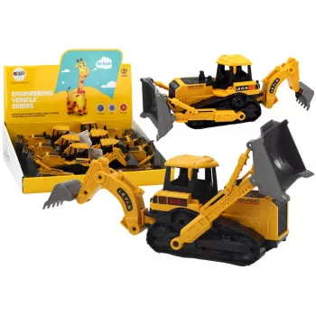 LEAN TOYS Crawler Excavator Construction Vehicle ar 2 kausiem, dzeltena