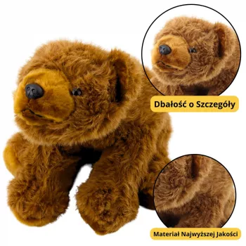 LEAN TOYS mīkstā rotaļlieta Brūns lācis 28 cm