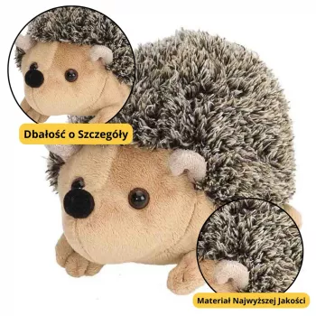 LEAN TOYS Plush Hedgehog Mascot Cuddly Toy Brown 17,5 cm