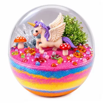 LEAN TOYS Kristālu audzēšanas eksperimentu komplekts Vienradža terārijs ar LED apgaismojumu