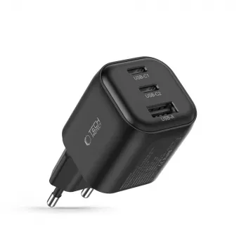 TECH-PROTECT NCA100W-GaN 3 portu GaN sienas lādētājs 100W PD 3.2 / QC3.0 Melns