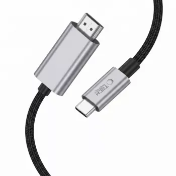 TECH-PROTECT ULTRABOOST USB-C uz HDMI 2.1 kabelis 8K 60Hz 200cm dzelzs pelēks