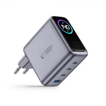 TECH-PROTECT POWERVISION NC140W-GaN 4 portu tīkla lādētājs PD 140W / QC3.0 tumši pelēks