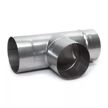 Cinkota tērauda dūmvada atzara savienotājs (tēja) 107mm x 160mm 90°