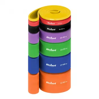 REBEL ACTIVE Power Band PT-S7 TPE pretestības lentu komplekts, 7 lentes, 4-82 kg, ar somu