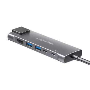 USB-C daudzportu adapteris ar HDMI 4K, 2x USB 3.0, USB-C datu, 100W PD, Gigabit Ethernet, Space Grey