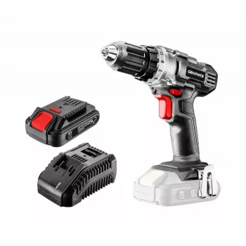 Graphite 58G000-SET1 18V bezvadu urbjskrūvgrieža komplekts ar 2x 2.0Ah baterijām, 35 Nm, bezatslēgas patronu, LED gaismu, melns/sarkans