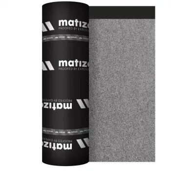 BASE V Underlay Roofing Felt S3.0 S-F 10m2 - SBS modificētā bitumena kausējamā membrāna, stikla šķiedras stiegrojums, smilšota virsma, 3mm, 1m x 10m ruļļos, melna/pelēka