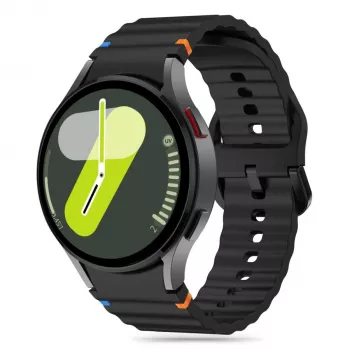 Tech-Protect Silicone Sport pulksteņa siksniņa Samsung Galaxy Watch4/5/5 Pro/6/7/FE, melna