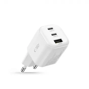 TECH-PROTECT NCA100W-GAN-AVS 3 portu GaN lādētājs PD 3.2 100W / QC3.0 balts