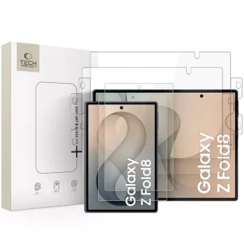 TECH-PROTECT Easy Set Fit+ 4-in-1 aizsardzības komplekts Samsung Galaxy Z Fold 8 – caurspīdīgs (plēve un stikls)