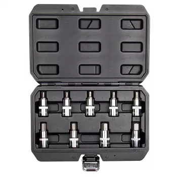 NEO TOOLS Sešstūra uzgriežņu atslēgu komplekts, 9 gab., 1/2 collas piedziņa, 55 mm gari, izmēri H5-H19, hromvanādijs