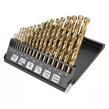 NEO TOOLS 19 gab. HSS-TiN metāla urbju komplekts 1,0–10,0 mm