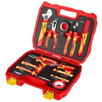 NEO TOOLS 13 daļu elektriķa instrumentu komplekts koferī, VDE 1000V izolēti, CrV tērauds
