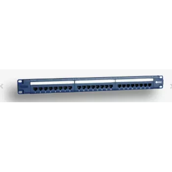 EMITERNET 19 collu 24 portu Cat.6 UTP sadales panelis ar plauktiņu, zils, PoE