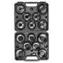 NEO TOOLS Eļļas filtra uzgriežņu atslēgu komplekts 16 gab. (65-100 mm, 3/8 collu piedziņa, kausa tipa, daudzrievu, tērauds, formētā kastē)