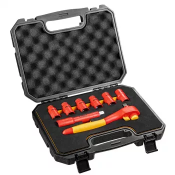 NEO TOOLS 01-307 Izolēto uzgriežņu atslēgu komplekts 1000V, 8 gab., 1/2 collas piedziņa, metriskās, VDE sertificēts