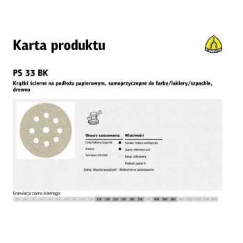 Klingspor PS 33 BK slīpēšanas disks 225 mm P220 GLS38, 50 gab.