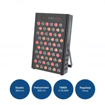 MEDIVON Lumera LED gaismas terapijas panelis, sarkanā un infrasarkanā gaisma, 120 LED, 630–1060 nm