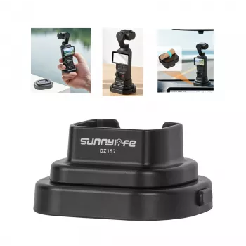 SUNNYLIFE galda statīvs DJI Osmo Pocket 3 / 4 - melns, salokāms mini statīvs ar neslīdošu pamatni, 1/4 collu skrūves vītne, kompakts galda stiprinājums