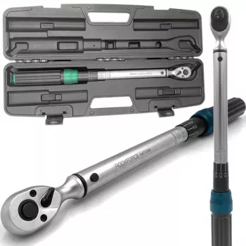 ROCKFORCE Premium klikšķu dinamometriskā atslēga 3/8 collu 20-120 Nm, hroma vanādija, ISO 6789