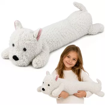 LEAN TOYS West Highland plīša suns mīkstā rotaļlieta balta 60 cm