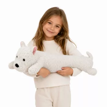 LEAN TOYS West Highland plīša suns mīkstā rotaļlieta balta 60 cm