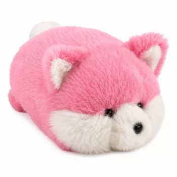 LEAN TOYS Plush Fox mīkstā rotaļlieta, rozā mīksta kažociņa, 16 cm