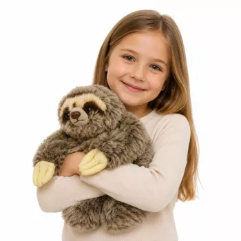 LEAN TOYS reālistisks sliņķis mīkstā rotaļlieta ar Velcro ķepām 34 cm