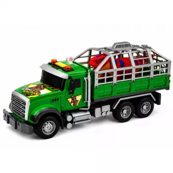 LEAN TOYS Transporter Truck ar būri un T-Rex dinozauru figūru ar gaismām un skaņām 1:12