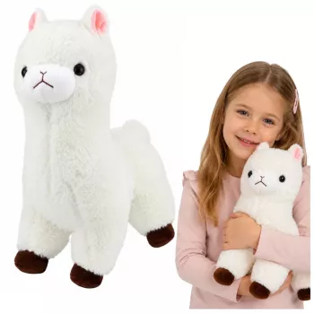 LEAN TOYS mīkstā alpakas lama baltā krāsā 38 cm