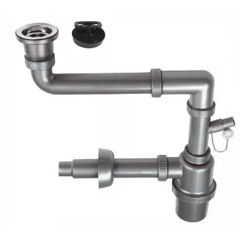 1-Bowl Sink Siphon ar Click-Clack aizbāzni 3,5 collas