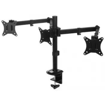 BRATECK LDT66-C034 viena monitora galda stiprinājums ar gāzes atsperi 17-32 collu ekrāniem, 9kg, VESA 75/100, skava un caurums, melns