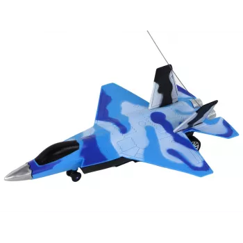 LEAN TOYS 16645 F-16 Fighting Falcon tālvadības iznīcinātājs ar skaņas un gaismas efektiem, 2.4 GHz, pelēks