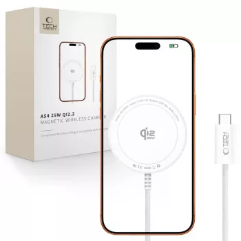 TECH-PROTECT A54 Magnētiskais MagSafe bezvadu lādētājs 25W Qi2.2 Balts