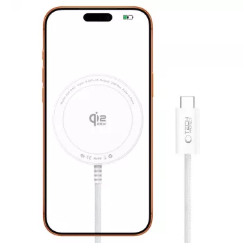 TECH-PROTECT A54 Magnētiskais MagSafe bezvadu lādētājs 25W Qi2.2 Balts
