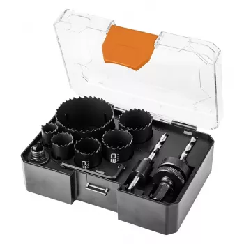 NEO TOOLS Bi-metāla urbjzāģu komplekts Co8% (19, 25, 30, 35, 40, 68 mm), 9 daļas