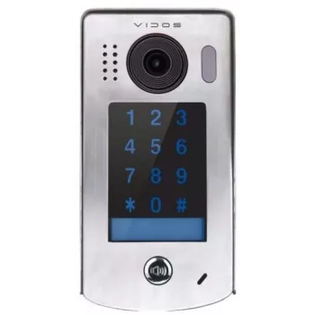 VIDOS DUO IP S302 video durvju stacija ar RFID, 2MP platleņķa kamera, IP65 nerūsējošā tērauda, virsmas montāža